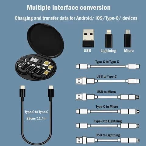 Fast Charging Travel Cable Set – All-in-One Charging Solution On the Go