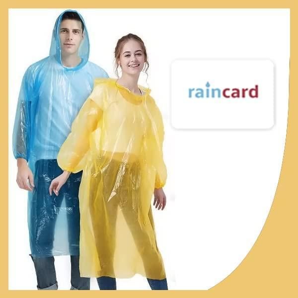 Fully Reusable Wallet Rain Card Rain Coat for Adults (Set of 5) - Your Pocket-Sized Rain Protection!