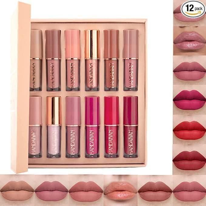 Velvet Matte Liquid Lipstick Set - 12 Pcs