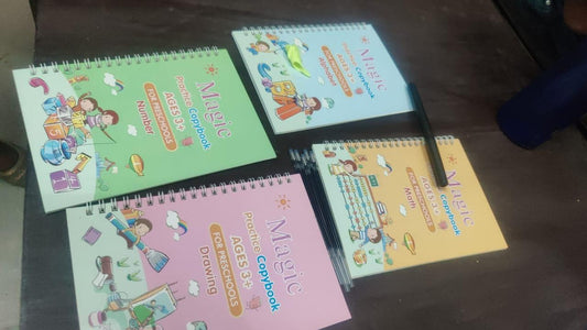 Simple Hand Lettering Copybook for Kids | Reusable Tracing Book with Magic Pen for Preschoolers