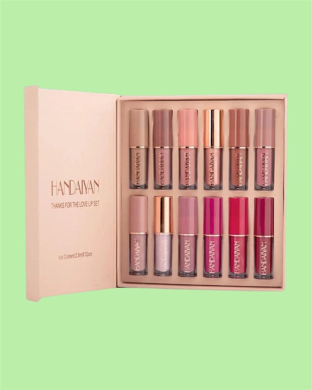 Velvet Matte Liquid Lipstick Set - 12 Pcs