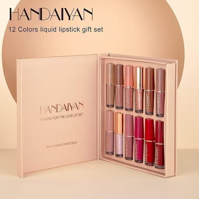 Velvet Matte Liquid Lipstick Set - 12 Pcs