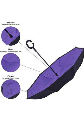 Double Layer Strong Waterproof Umbrella with C-Shape Handle