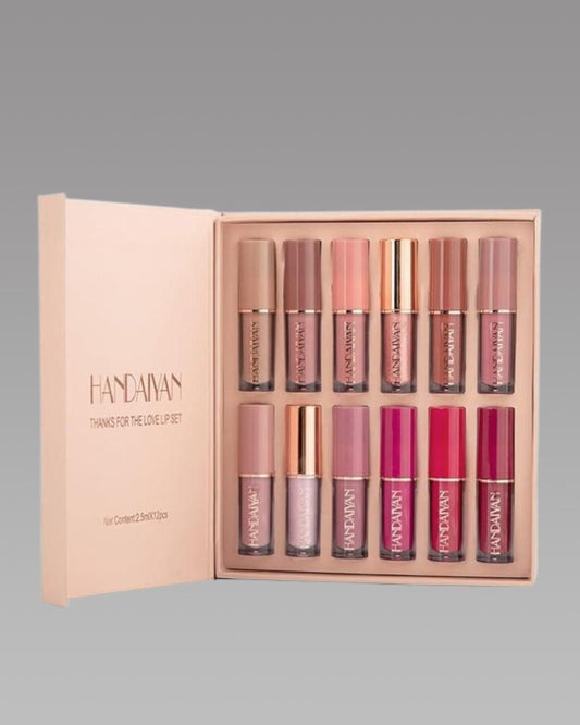 Velvet Matte Liquid Lipstick Set - 12 Pcs