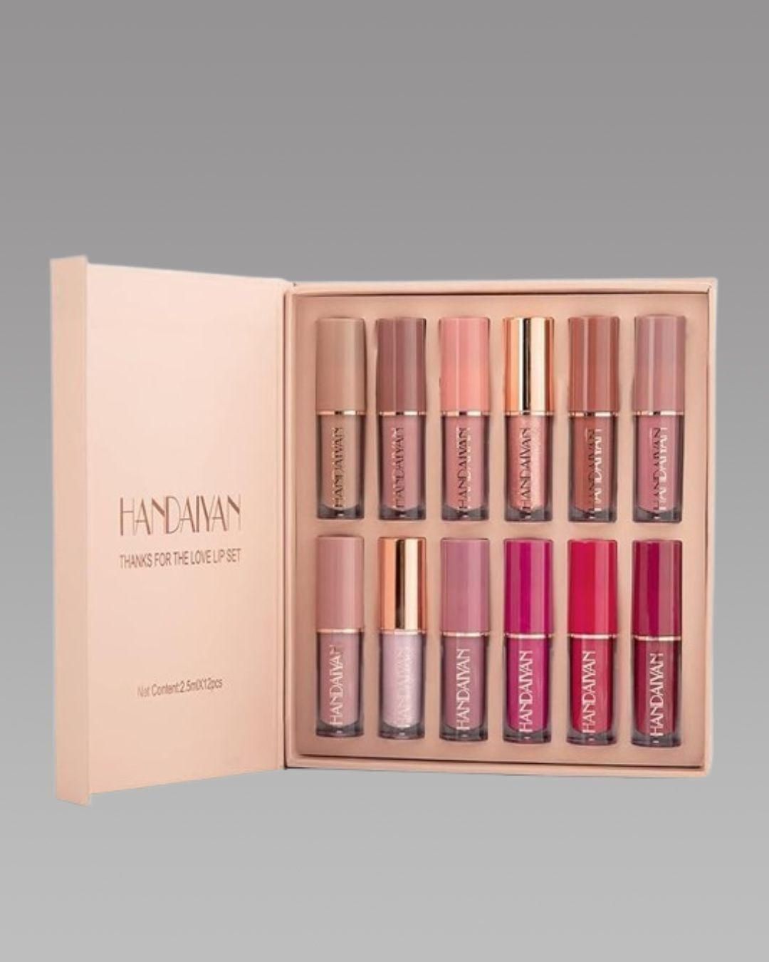 Velvet Matte Liquid Lipstick Set - 12 Pcs