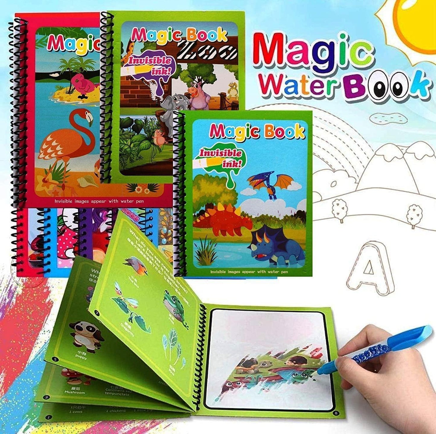 Reusable Magic Water Quick Dry Book: Mess-Free Learning & Fun!